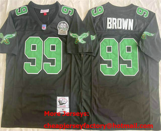 Men's Philadelphia Eagles #99 Jerome Brown Black 1992 Throwback Jersey