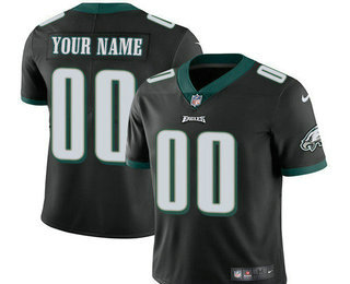 Men's Philadelphia Eagles Custom Vapor Untouchable Black Alternate NFL Nike Limited Jersey