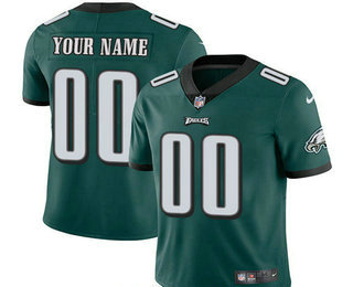 Men's Philadelphia Eagles Custom Vapor Untouchable Midnight Green Team Color NFL Nike Limited Jersey