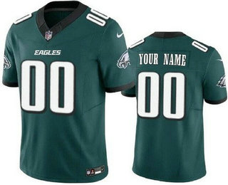 Men's Philadelphia Eagles Customized Limited Green 2024 New Logo FUSE Vapor Jersey