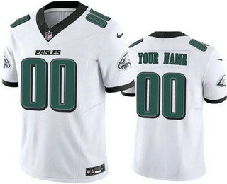 Men's Philadelphia Eagles Customized Limited White 2024 New Logo FUSE Vapor Jersey