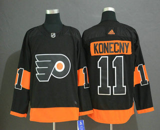 Men's Philadelphia Flyers #11 Travis Konecny Black Adidas Stitched NHL Jersey