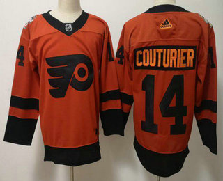 Men's Philadelphia Flyers #14 Sean Couturier Orange 2019 Stadium Series Adidas Stitched NHL Jersey
