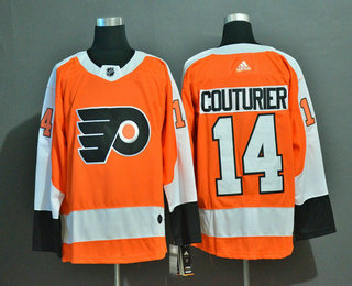Men's Philadelphia Flyers #14 Sean Couturier Orange Adidas Stitched NHL Jersey