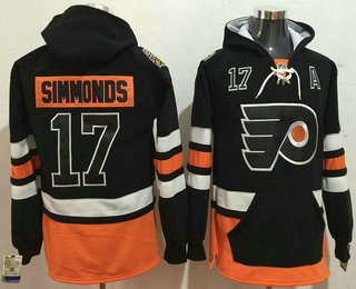 Men's Philadelphia Flyers #17 Wayne Simmonds Black New 2017 Stadium Series Stitched NHL Old Time Hockey Hoodie