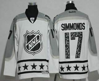 Men's Philadelphia Flyers #17 Wayne Simmonds Metropolitan Division Reebok White 2017 NHL All-Star Stitched Hockey Jersey