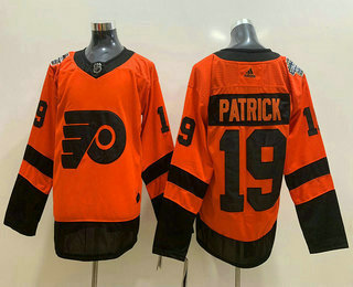 Men's Philadelphia Flyers #19 Nolan Patrick Orange 2019 Stadium Series Adidas Stitched NHL Jersey