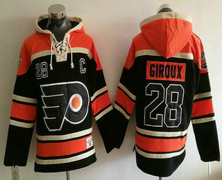 Men's Philadelphia Flyers #28 Claude Giroux Black 2017 Stadium Series Stitched NHL Old Time Hockey Hoodie
