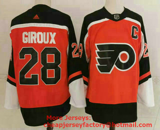 Men's Philadelphia Flyers #28 Claude Giroux Orange Adidas 2020-21 Stitched NHL Jersey