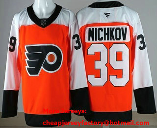 Men's Philadelphia Flyers #39 Matvei Michkov Orange Authentic Jersey