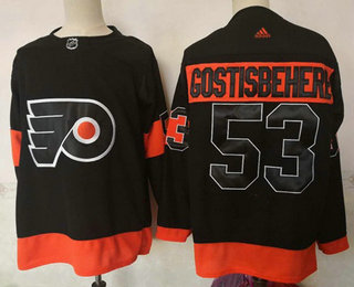 Men's Philadelphia Flyers #53 Shayne Gostisbehere Black Adidas Stitched NHL Jersey