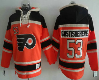 Men's Philadelphia Flyers #53 Shayne Gostisbehere Orange Alternate Hoodie