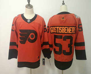 Men's Philadelphia Flyers #53 Shayne Gostisbehere Orange 2019 Stadium Series Adidas Stitched NHL Jersey