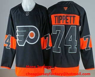 Men's Philadelphia Flyers #74 Owen Tippett Black Authentic Jersey