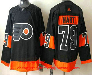 Men's Philadelphia Flyers #79 Carter Hart Black Stitched NHL Jersey