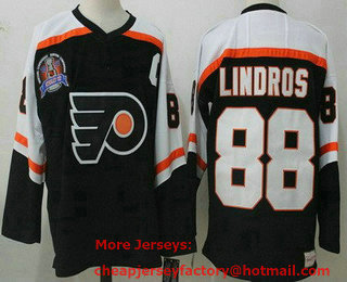 Men's Philadelphia Flyers #88 Eric Lindros Black Throwback Jersey