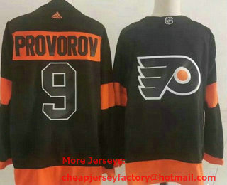 Men's Philadelphia Flyers #9 Ivan Provorov Black Alternate Authentic Jersey