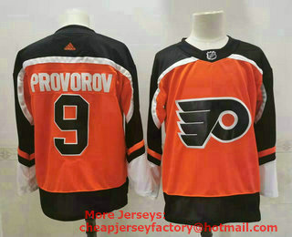 Men's Philadelphia Flyers #9 Ivan Provorov Orange Adidas 2020-21 Stitched NHL Jersey