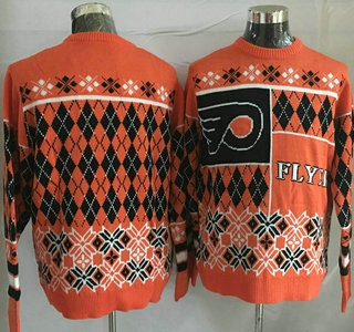 Men's Philadelphia Flyers Orange With Black NHL Sweater 01
