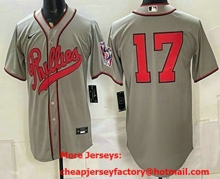 Men's Philadelphia Phillies #17 Gabriel Rincones Jr Grey 2026 Field of Dreams Stadium Stitched Jersey