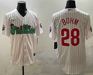 Men's Philadelphia Phillies #28 Alec Bohm White Fashion Cool Base Jersey