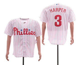 Men's Philadelphia Phillies #3 Bryce Harper White Home Stitched MLB Cool Base Jersey