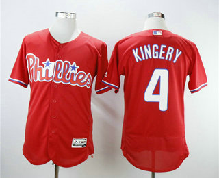 Men's Philadelphia Phillies #4 Scott Kingery Red Flexbase Stitched MLB Jersey