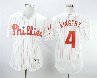 Men's Philadelphia Phillies #4 Scott Kingery White Home Stitched MLB Flex Base Jersey