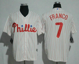 Men's Philadelphia Phillies #7 Maikel Franco White Home Cool Base Player Jersey