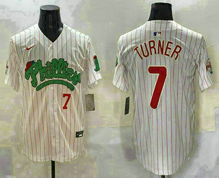 Men's Philadelphia Phillies #7 Trea Turner White Fashion Cool Base Jersey 11