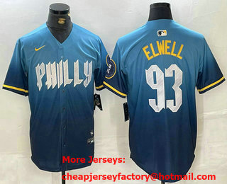Men's Philadelphia Phillies #93 Jason Elwell Blue 2024 City Connect Limited Stitched Jersey