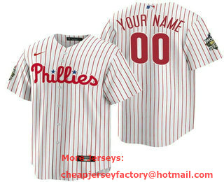 Men's Philadelphia Phillies Active Player Custom White 2022 World Series Cool Base Stitched Baseball Jersey