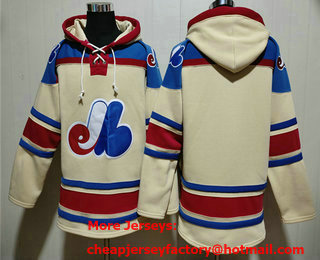 Men's Philadelphia Phillies Blank Cream Ageless Must Have Lace Up Pullover Hoodie