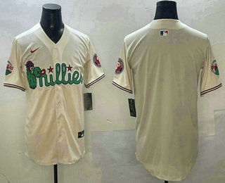 Men's Philadelphia Phillies Blank Cream Fashion Cool Base Jersey