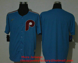 Men's Philadelphia Phillies Blank Light Blue Cooperstown Collection Stitched MLB Nike Jersey