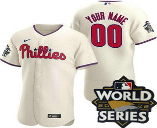 Men's Philadelphia Phillies Customized Cream 2022 World Series Authentic Jersey