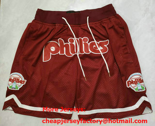 Men's Philadelphia Phillies Red Just Don Shorts Shorts