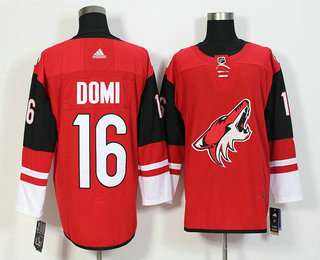 Men's Phoenix Coyotes #16 Max Domi Red 2017-2018 Hockey Stitched NHL Jersey