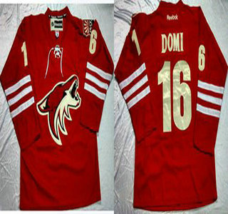 Men's Phoenix Coyotes #16 Max Domi Red Home Jersey
