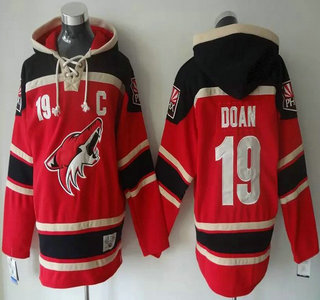 Men's Phoenix Coyotes #19 Shane Doan Old Time Hockey 2015 Red Hoody