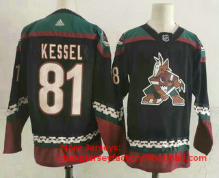 Men's Phoenix Coyotes #81 Phil Kessel Black 1998 CCM Vintage Throwback Adidas Stitched NHL Jersey