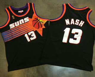 Men's Phoenix Suns #13 Steve Nash Black AU Swingman Throwback Jersey