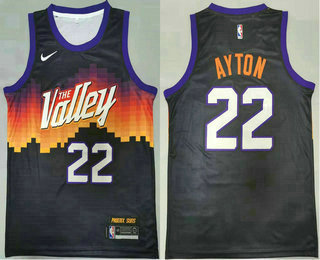 Men's Phoenix Suns #22 Deandre Ayton Black 2021 City Edition NBA Swingman Jersey