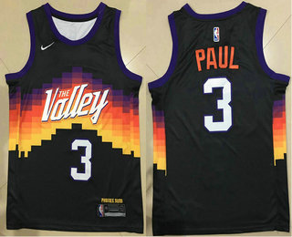 Men's Phoenix Suns #3 Chris Paul Black 2021 City Edition NBA Swingman Jersey