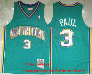 Men's New Orleans Pelicans #3 Chris Paul Blue 2005-06 Hardwood Classics Soul Swingman Stitched Throwback Jersey