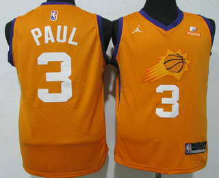 Men's Phoenix Suns #3 Chris Paul NEW Orange 2020 Brand Jordan Swingman Stitched NBA Jersey With Sponsor Logo