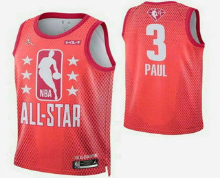 Men's Phoenix Suns #3 Chris Paul Red Diamond 75th 2022 All Star Heat Press Jersey