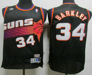 Men's Phoenix Suns #34 Charles Barkley Black Throwback Swingman Jersey