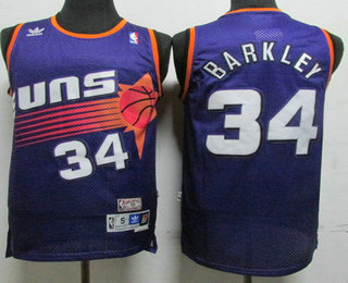Men's Phoenix Suns #34 Charles Barkley Purple Throwback Swingman Jersey