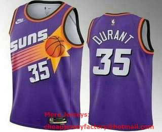 Men's Phoenix Suns #35 Kevin Durant Purple 2022 Classic Icon Heat Press Jersey